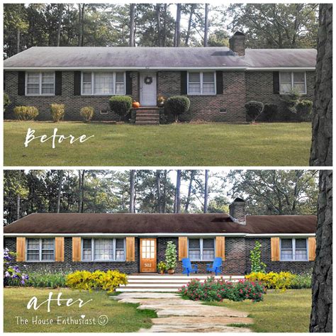 Small House Exterior Makeovers Before And After Ranch Renovation Ranches Rambler Curb 1920s