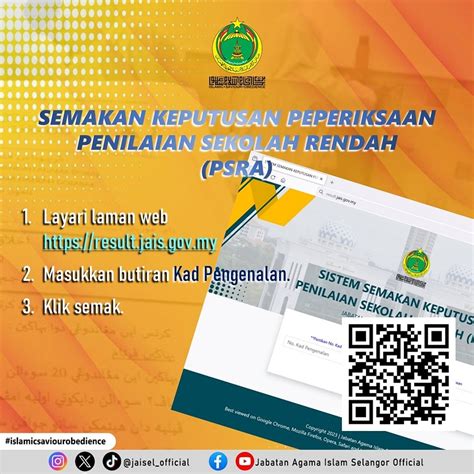 Psra Keputusan Penilaian Sekolah Rendah Agama 2023