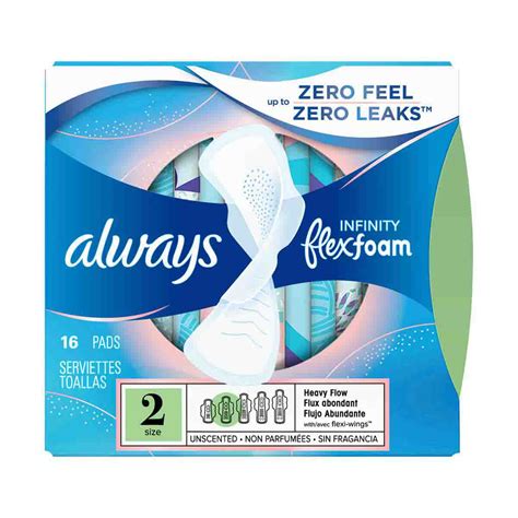 Always Infinity Flexfoam Pads For Women Size 2 Super Absorbency