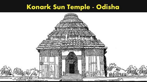 An Ink Drawing Of The Konark Sun Temple Oishsha