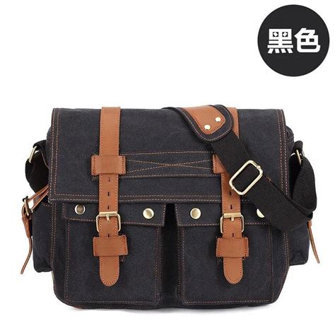 Kukuzhu 14inch Travel Satchel Business Mens Messenger Bag Vintage Canvas Military Shoulder