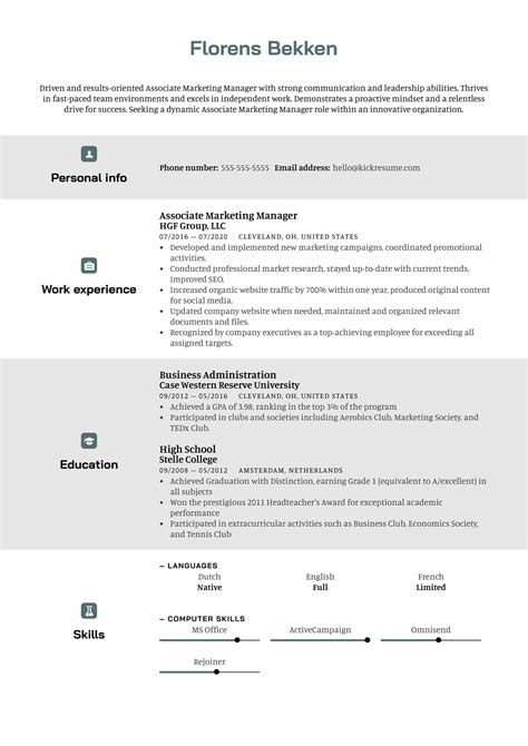 Chronological Resume Template