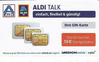 Ebay Sponsored Aldi Talk Sim Karte Starter Set Inkl Guthaben Neu