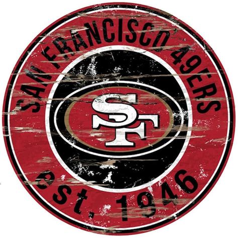 Adventure Furniture 24 Nfl San Francisco 49ers Round Distressed Sign N0659 Sff The Home Depot