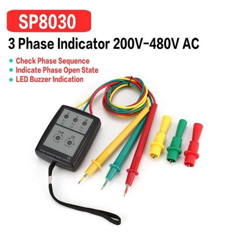 SP8030 Phase Detector Rotation Tester 3Phase Alternating Current Phase