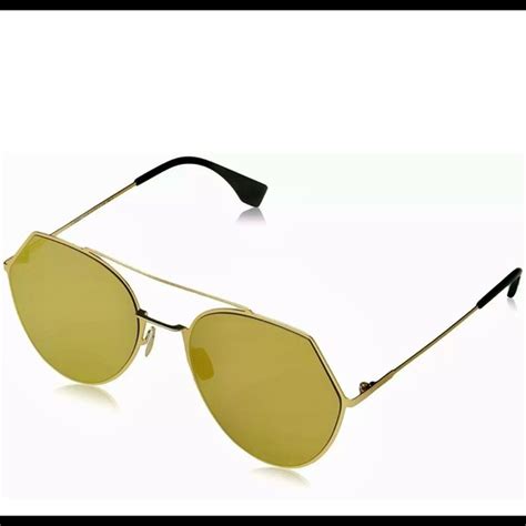 Fendi Accessories Fendi Gold Eyeline Aviator Sunglasses Poshmark