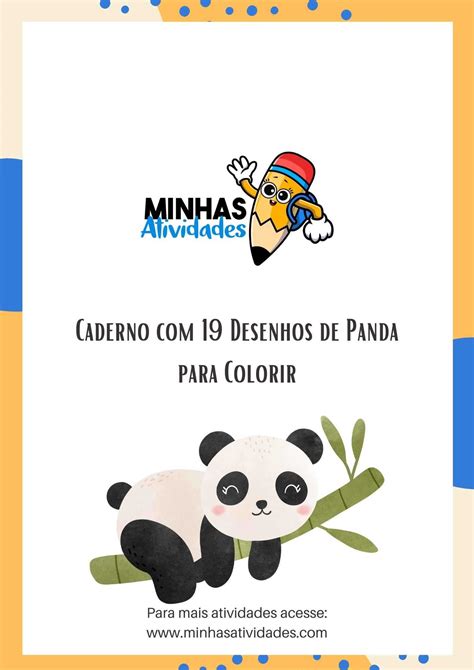 Caderno 19 Desenhos De Panda Para Colorir