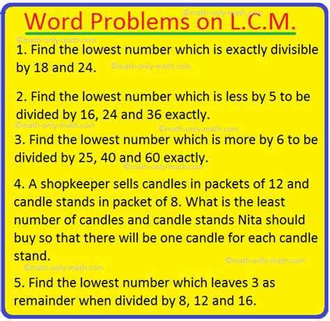 Lcm And Gcf Word Problems