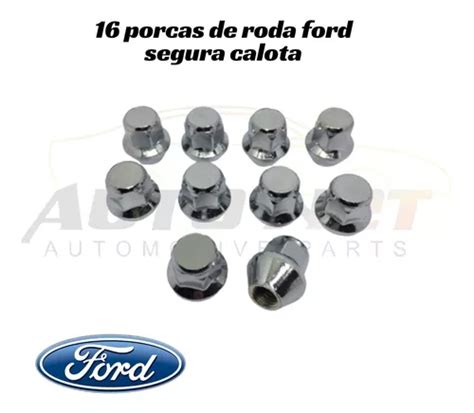 16 Porcas Cromadas Roda Ford Segura Calota Fiesta Ka Focus