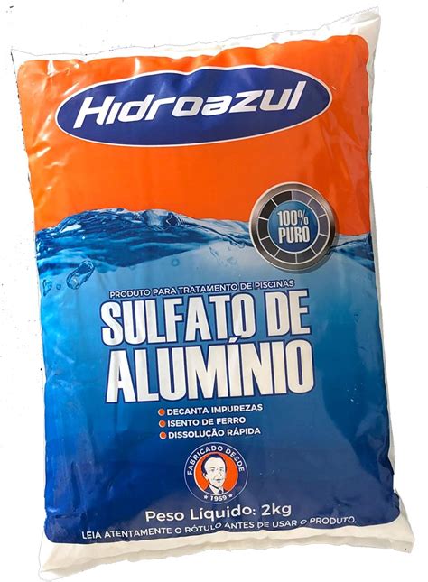 Sulfato de Alumínio Hidroazul Fino 2kg Amazon br Jardim e Piscina