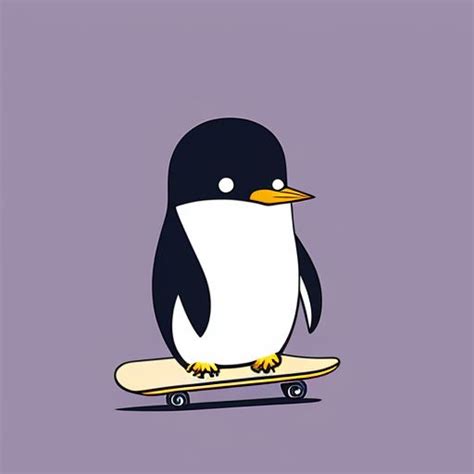 Markmo Penguin On A Skateboard