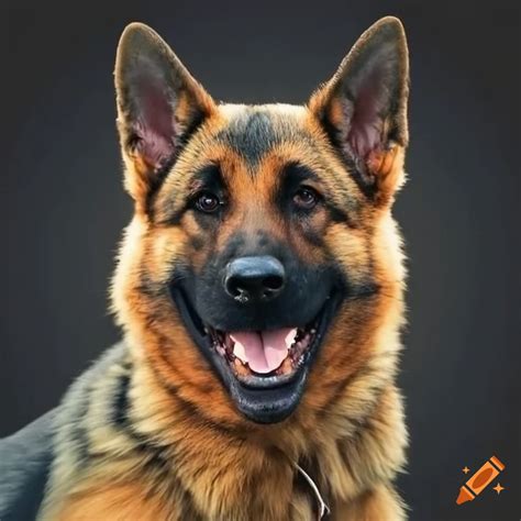 Smiling German Shepherd Dog On Craiyon