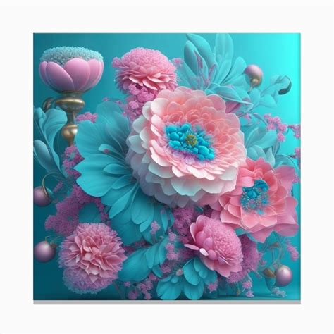 3d Flower Arrangement Canvas Print By Balram Giri Fy