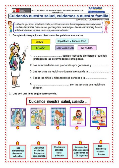 Cuidamos Nuestra Salud Ficha Interactiva Ciencias Naturales