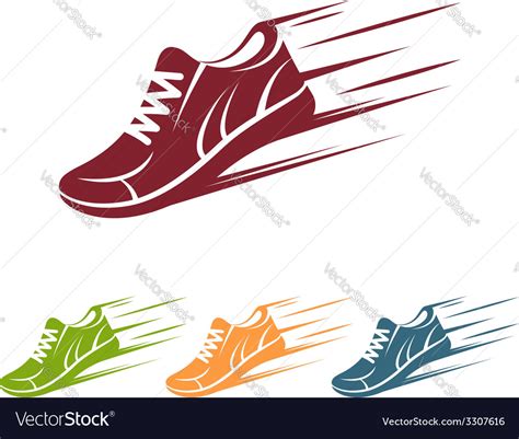 Speeding Running Shoe Icons Royalty Free Vector Image