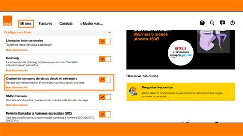 C Mo Ver El Consumo De Datos En Orange Y Establecer L Mites Y Avisos