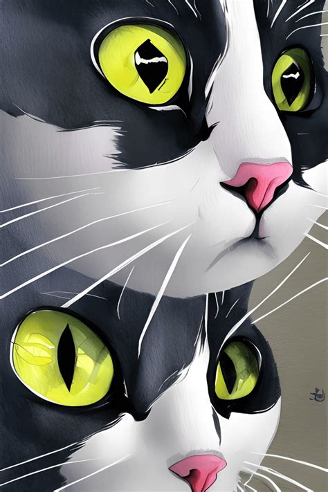 White Cat With Blue Eyes And Black Spot · Creative Fabrica