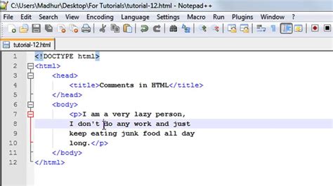 Html Tutorial 12 Comments In Html Youtube