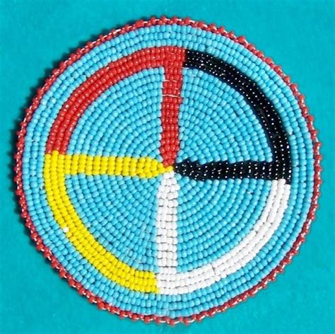 Medicine Wheel Native American Beaded Rosette 4 Inch Native American Beadwork Patterns Native