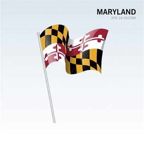 Premium Vector Waving Flag Of Maryland State Of United States Of