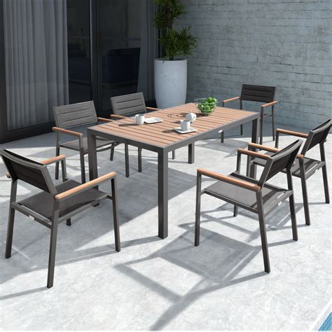 Higold Auto Piece Black Aluminum Outdoor Dining Set