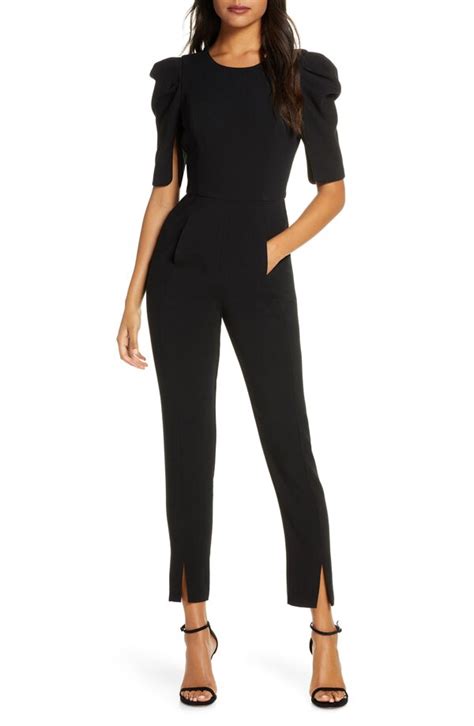 Black Halo Jackie Belted Wide Leg Jumpsuit Editorialist