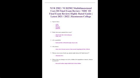 Nur 2502 Nur2502 Multidimensional Care Iii Final Exam Review Mdc Iii Final Exam Review Youtube