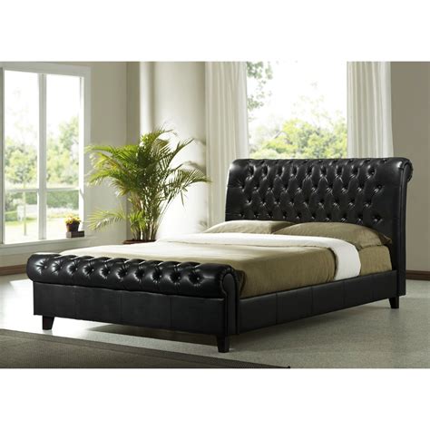 Brown Faux Leather Sleigh Bed Frame Super King Size Ft Free Next