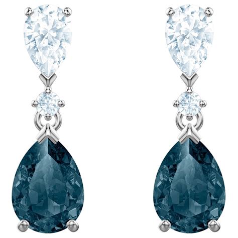 Boucles Doreilles Swarovski Vintage Bleues Femme Autres Maty