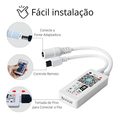 Controlador Fita De Led Rgb Sem Fio Wifi Integra O Alexa Mercadolivre