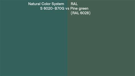 Natural Color System S B G Vs Ral Pine Green Ral Side By