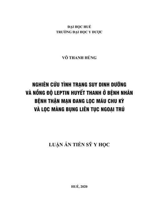 T I Nghi N C U T Nh Tr Ng Suy Dinh D Ng V N Ng Leptin Huy T