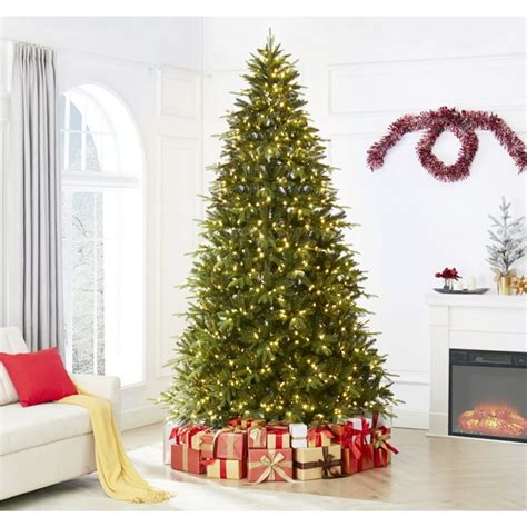 Naomi Home 9 Ft Traditional Green Fir Christmas Tree With Lights