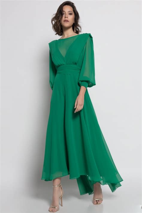 Vestido Gasa Verde