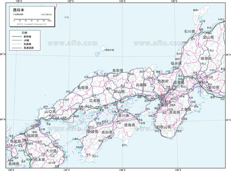 西日本 交通図 ベクター地図素材のダウンロード販売 アフロモール