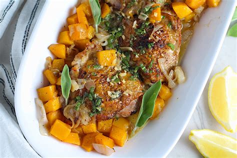 Sage Chicken Butternut Squash And Shallots Skillet