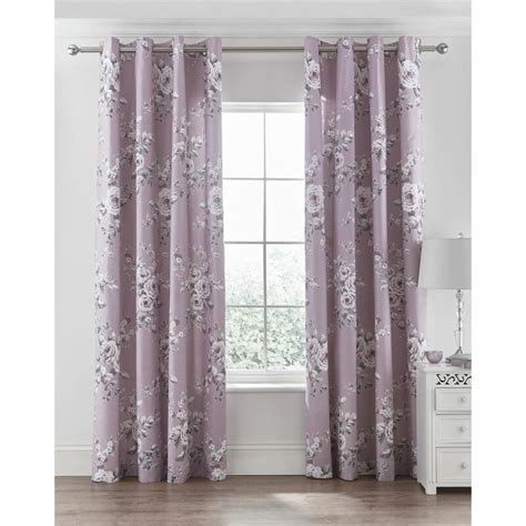 Catherine Lansfield Eyelet Curtains Heather 66 X 72 Inch