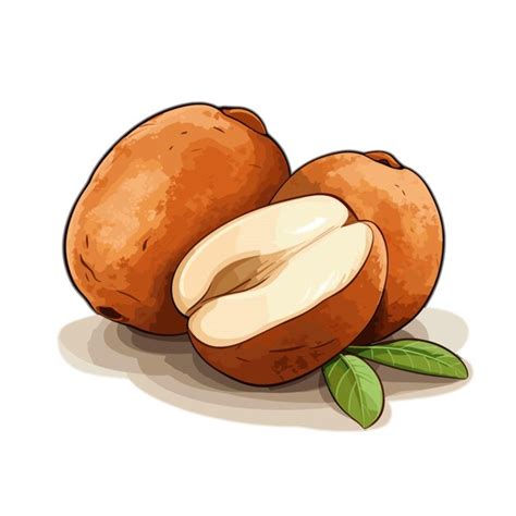 Premium Vector Sapodilla Vector On White Background