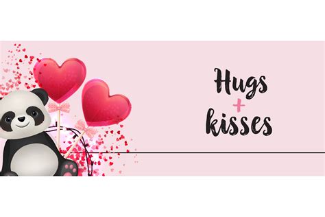 Hugs Plus Kisses Lettering With Cartoon Graphic By Pchvector