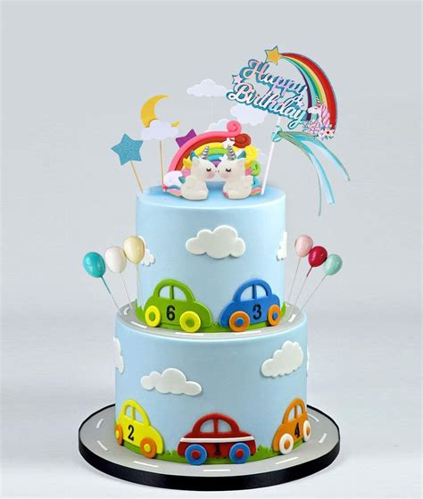 Pcs Eenhoorn Cake Topper Kit Cloud Rainbow Ballo Grandado