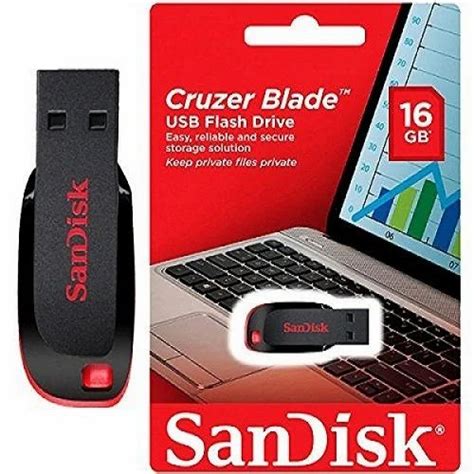 Sandisk Cruzer Blade 16 GB Utility Pendrive Red Black For Laptop