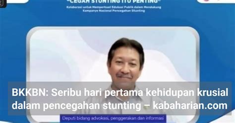 BKKBN Seribu Hari Pertama Kehidupan Krusial Dalam Pencegahan Stunting