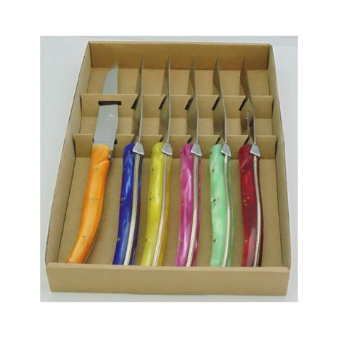 Coffret De Couteaux Laguioles Table Plein Manche Plexi Coloris