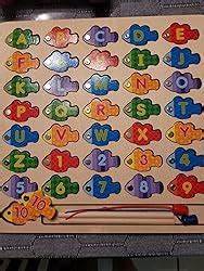 Amazon Coogam Magnetic Alphabet Numbers Fishing Game Wooden Abc