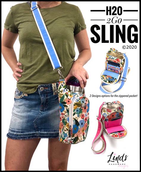 H20 2GO Sling PDF Sewing Pattern Waterbottle Holder Beverage Purse