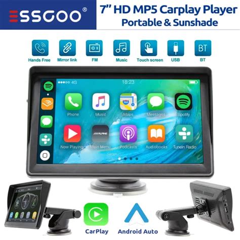 ESSGOO WIRELESS APPLE CarPlay Android Auto 7 Touchscreen Autoradio GPS