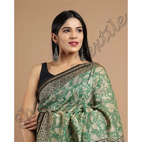 New Print Chanderi Silk Saree Block Printed Party Wear Indian Wedding