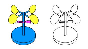 weather vane clip art  science powerpoint color ver  white ver
