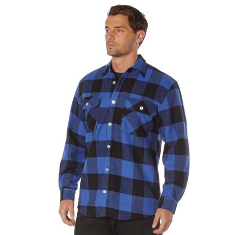 Extra Heavyweight Brawny Buffalo Plaid Flannel Shirt Long Sleeve Rothco 4739 Ebay