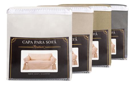 Kit 2 Capas Para Sofá De 2 E 3 Lugares Em Brim Peletizado